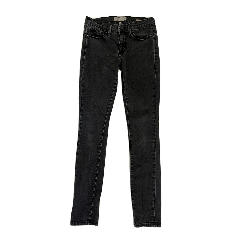 FRAME Denim Le Skinny De Jeanne Washed Grey/Black Jeans Size 27.